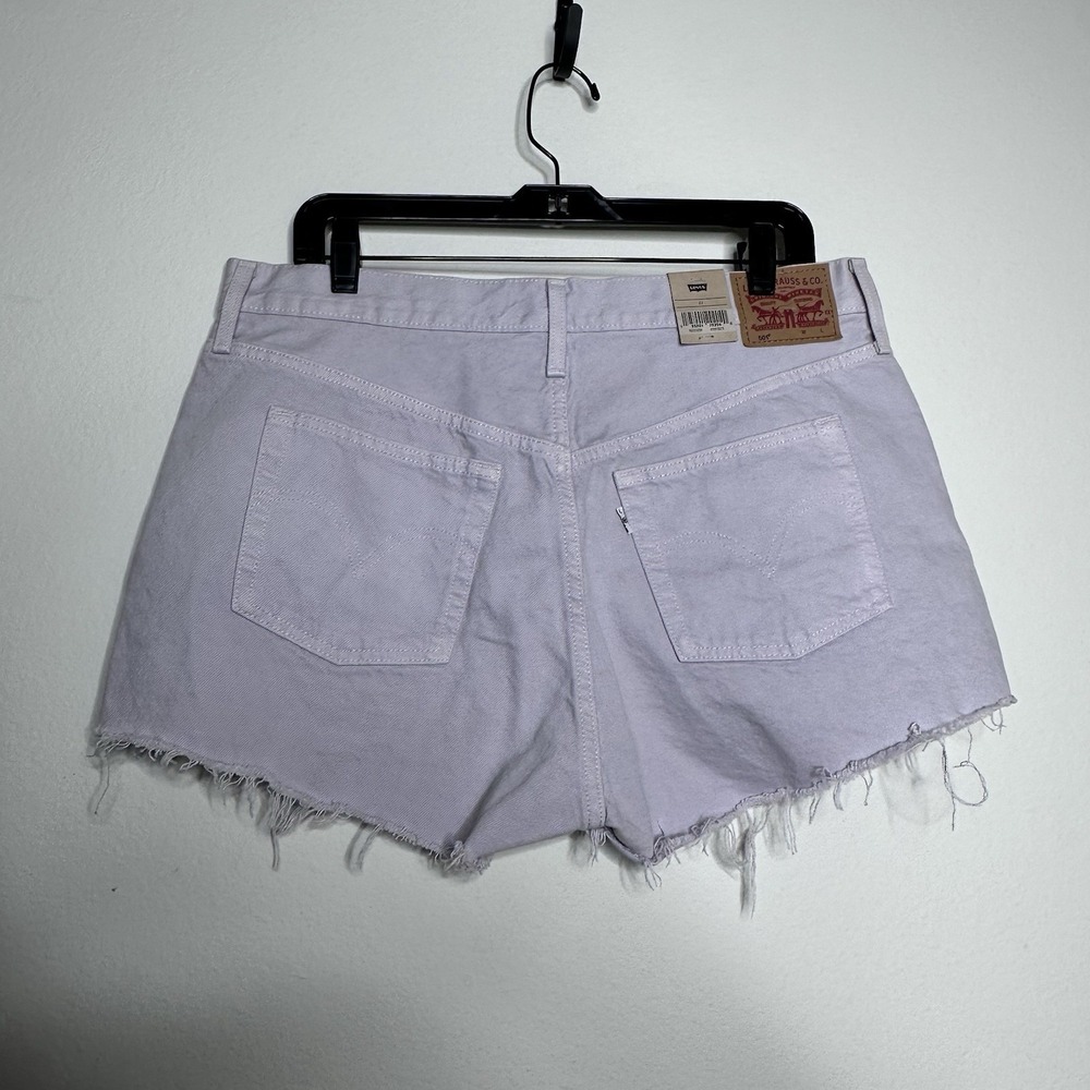 NWT Levis 501 Cut Off Shorts Womens Size 33 Lavender Purple High Rise Button Fly - Picture 2 of 7